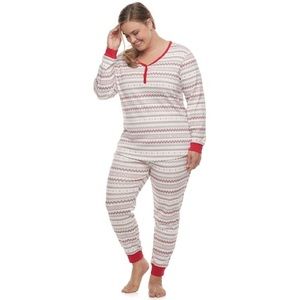 Lauren Conrad Plus Size Fairisle 2-pc Pajama Set